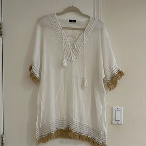 White linen beach dress size small medium